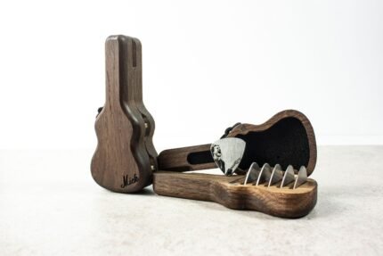 Ensemble de mini-supports de médiator en bois personnalisés – Cadeau personnalisé pour musiciens